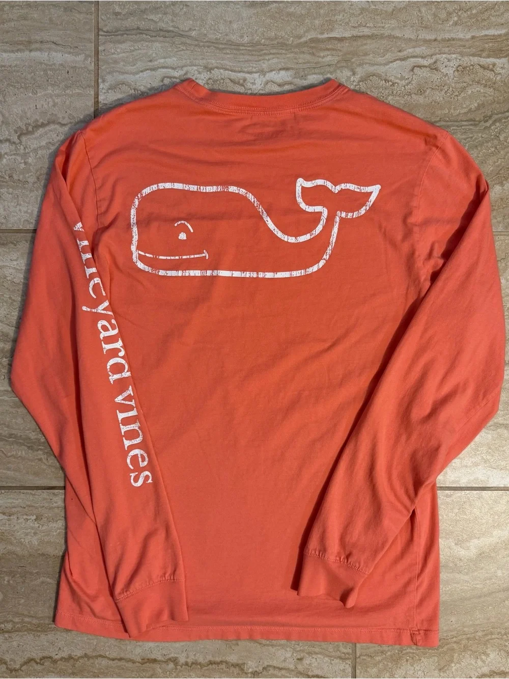 Vineyard Vines Coral Whale Long-Sleeve Shirt